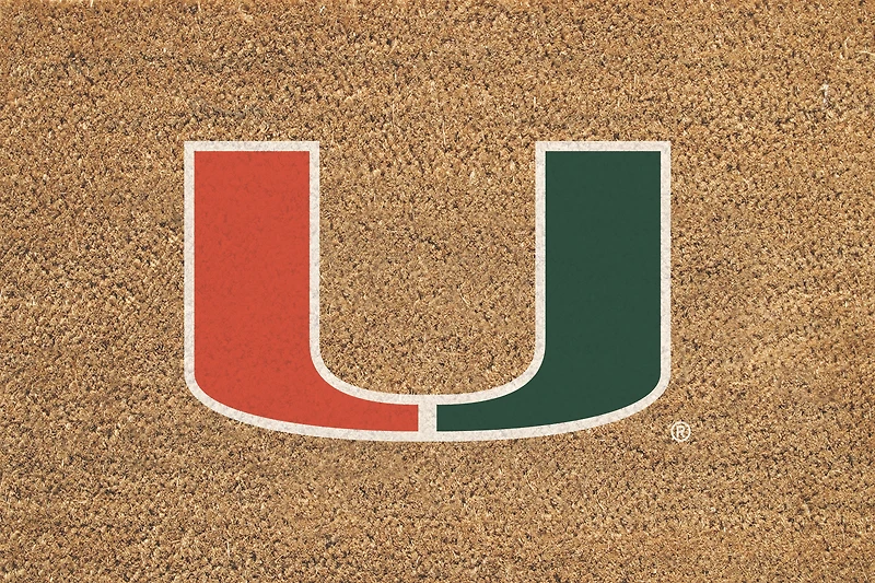 Miami Hurricanes 24" x 36" Outdoor Team Logo Coir Mat