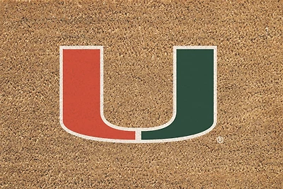 Miami Hurricanes 24" x 36" Outdoor Team Logo Coir Mat