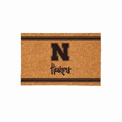 Nebraska Huskers 24" x 36" Outdoor Monochrome Team Logo Coir Mat