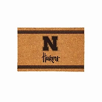 Nebraska Huskers 24" x 36" Outdoor Monochrome Team Logo Coir Mat