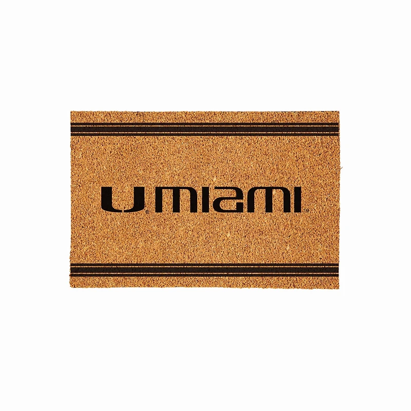 Miami Hurricanes 24" x 36" Outdoor Monochrome Team Logo Coir Mat
