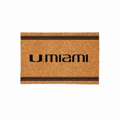 Miami Hurricanes 24" x 36" Outdoor Monochrome Team Logo Coir Mat