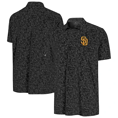 Men's Antigua Black San Diego Padres Lush Polo