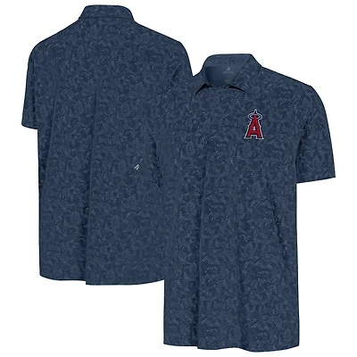 Men's Antigua Navy Los Angeles Angels Lush Polo