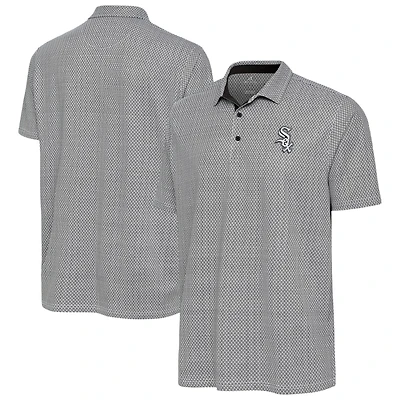 Men's Antigua Black/White Chicago White Sox Intersect Polo