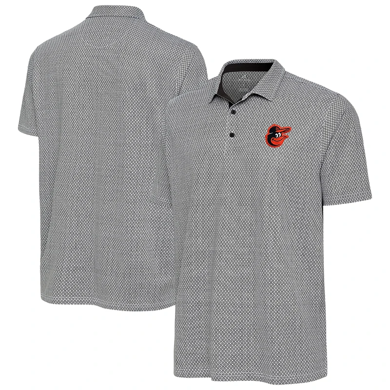 Men's Antigua Black/White Baltimore Orioles Intersect Polo