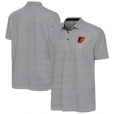 Men's Antigua Black/White Baltimore Orioles Intersect Polo