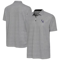 Men's Antigua Black/White Colorado Rockies Intersect Polo