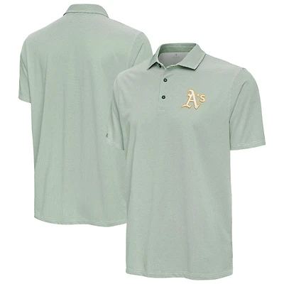 Men's Antigua Green/White Athletics Pave Polo