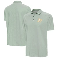 Men's Antigua Green/White Athletics Pave Polo