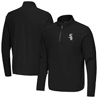 Men's Antigua Black Chicago White Sox Step Up Quarter-Zip Pullover