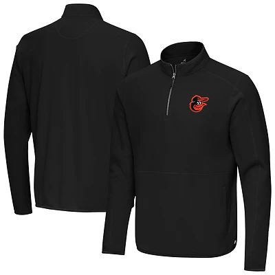 Men's Antigua Black Baltimore Orioles Step Up Quarter-Zip Pullover