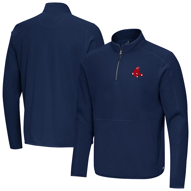 Men's Antigua Navy Boston Red Sox Step Up Quarter-Zip Pullover
