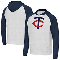 Men's Antigua Heather Navy/Gray Minnesota Twins Urgent Pullover Hoodie
