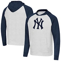 Men's Antigua Heather Navy/Gray New York Yankees Urgent Pullover Hoodie