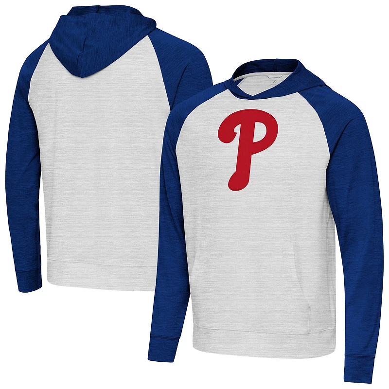 Men's Antigua Royal/Gray Philadelphia Phillies Urgent Pullover Hoodie