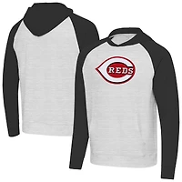 Men's Antigua Black/Heather Gray Cincinnati Reds Urgent Pullover Hoodie