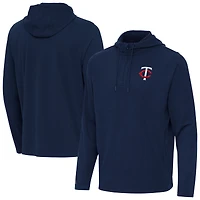 Men's Antigua Navy Minnesota Twins Connected Quarter-Zip Pullover Hoodie