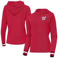 Women's Antigua Red Washington Nationals Trek Pullover Hoodie