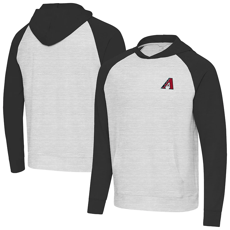Men's Antigua Black/Heather Gray Arizona Diamondbacks Urgent Pullover Hoodie