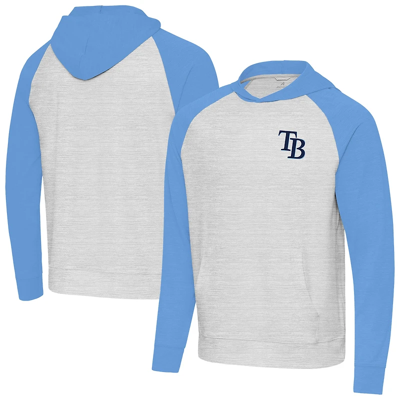 Men's Antigua Powder Blue/Gray Tampa Bay Rays Urgent Pullover Hoodie