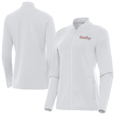 Women's Antigua White Florida Gators GatorBoys Continual Full-Zip Jacket