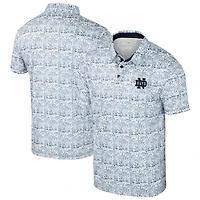 Men's Colosseum  Navy Notre Dame Fighting Irish It's Time! Allover Print Polo