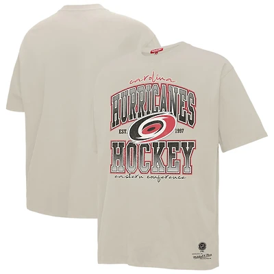 Women's Mitchell & Ness Cream Carolina Hurricanes Dump & Chase Boyfriend T-Shirt