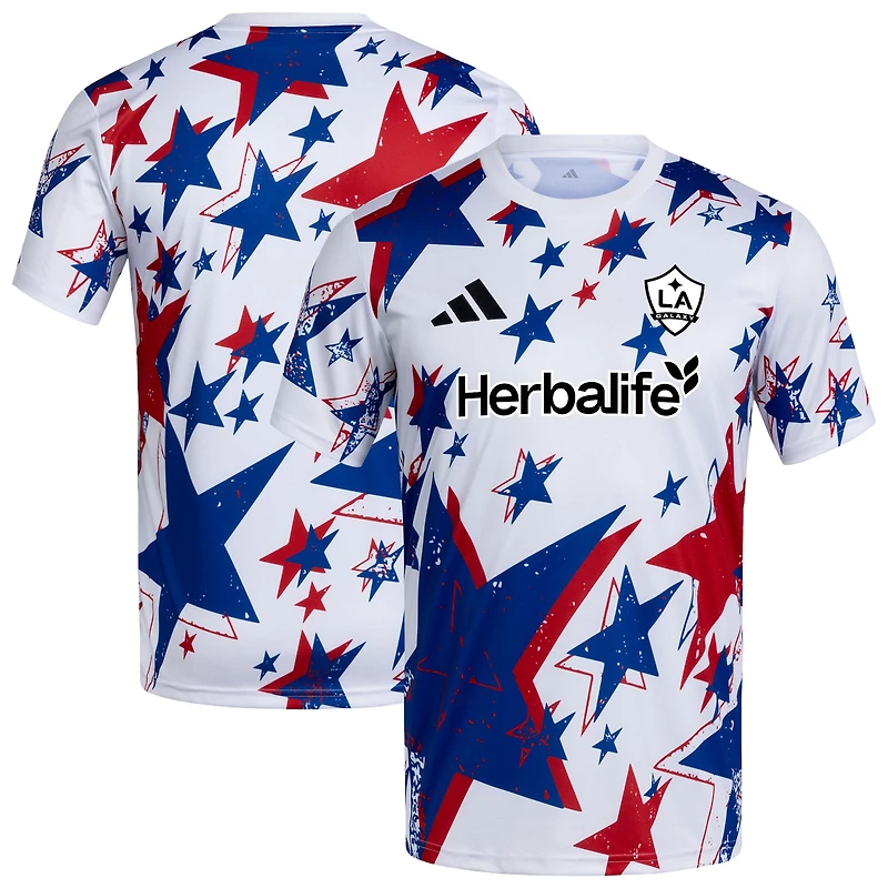 Men's adidas White LA Galaxy 2026 Americana Pre-Match Jersey