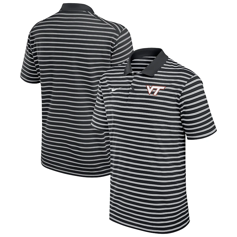 Men's Nike Black Virginia Tech Hokies Victory Stripe Performance Polo
