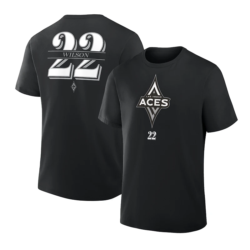 Men's Fanatics A'ja Wilson Black Las Vegas Aces The Paint Name & Number T-Shirt