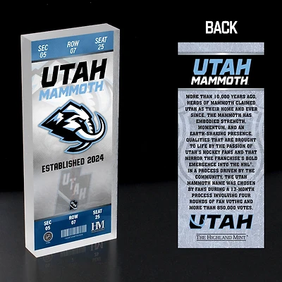 Highland Mint Utah Mammoth 3D Ticket Block Art