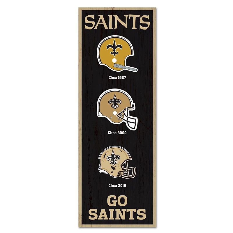 WinCraft New Orleans Saints 6" x 17" Logo Evolution Wood Sign