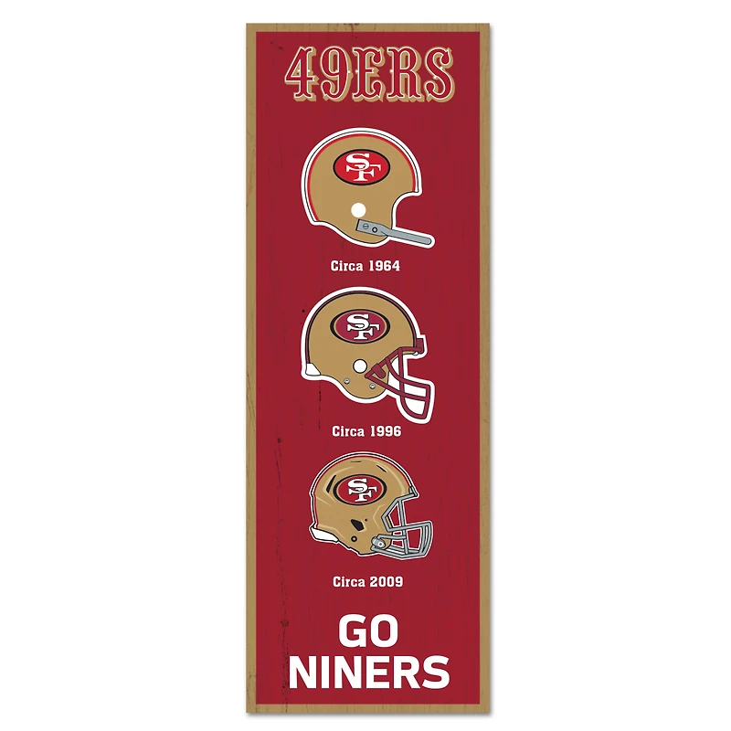 WinCraft San Francisco 49ers 6" x 17" Logo Evolution Wood Sign
