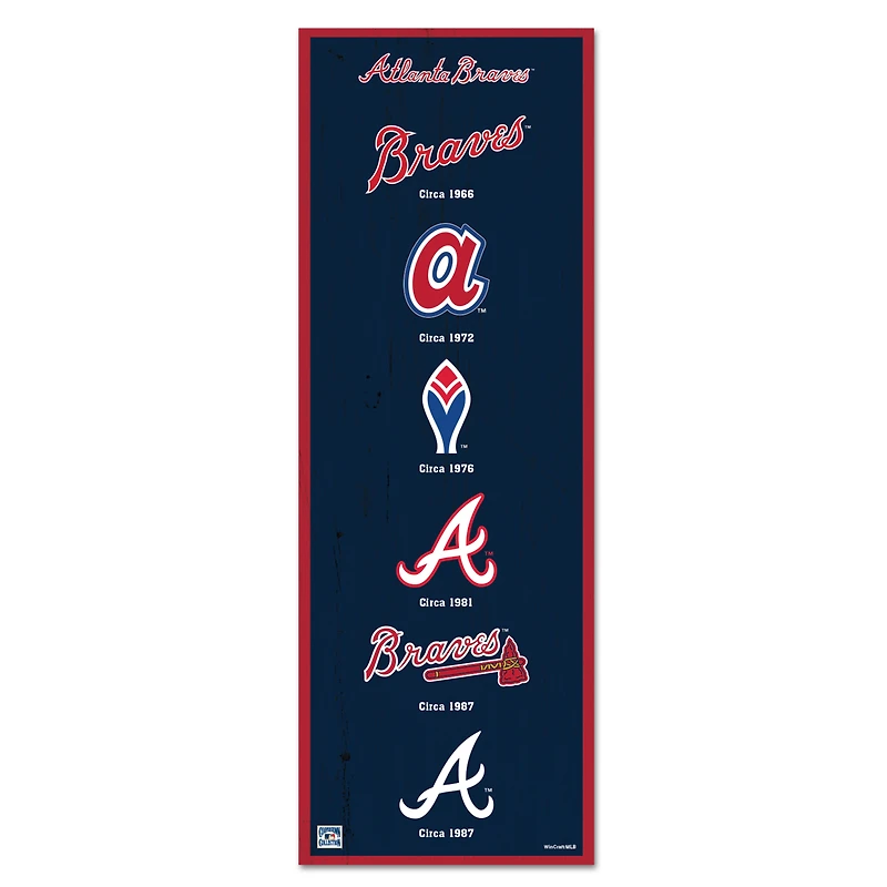 WinCraft Atlanta Braves 6" x 17" Logo Evolution Wood Sign