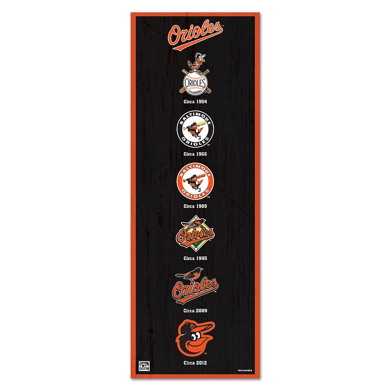 WinCraft Baltimore Orioles 6" x 17" Logo Evolution Wood Sign