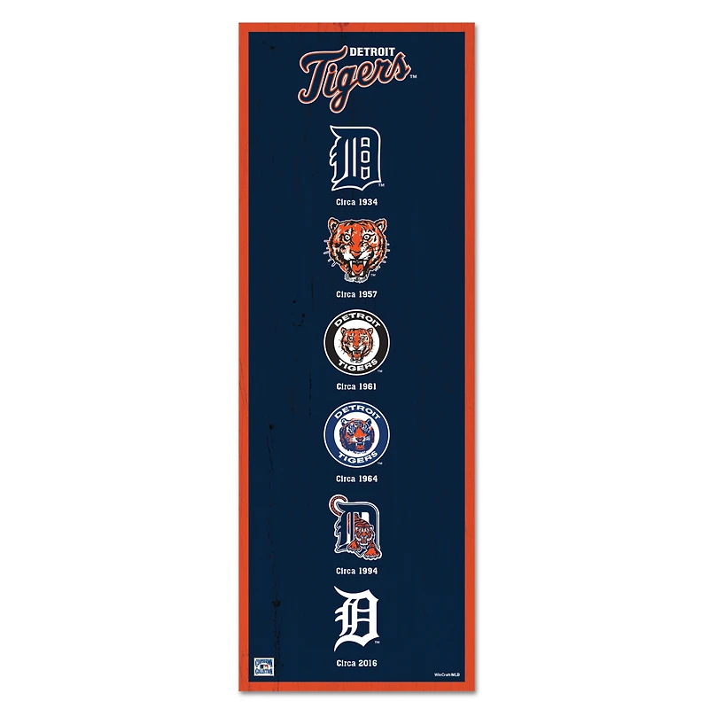 WinCraft Detroit Tigers 6" x 17" Logo Evolution Wood Sign