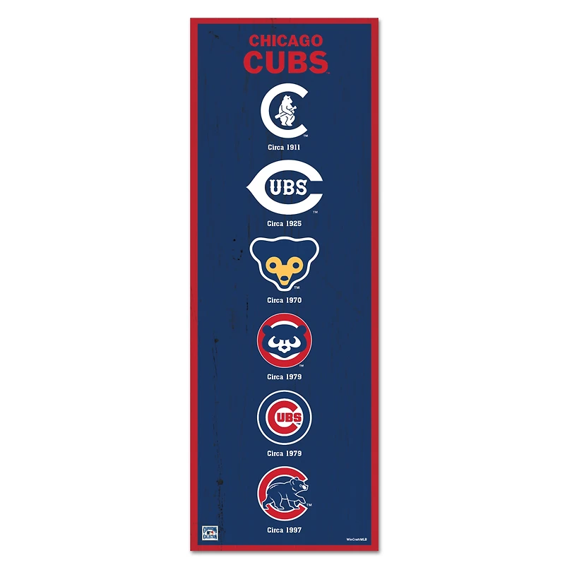 WinCraft Chicago Cubs 6" x 17" Logo Evolution Wood Sign