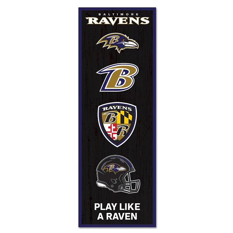 WinCraft Baltimore Ravens 6" x 17" Logo Evolution Wood Sign