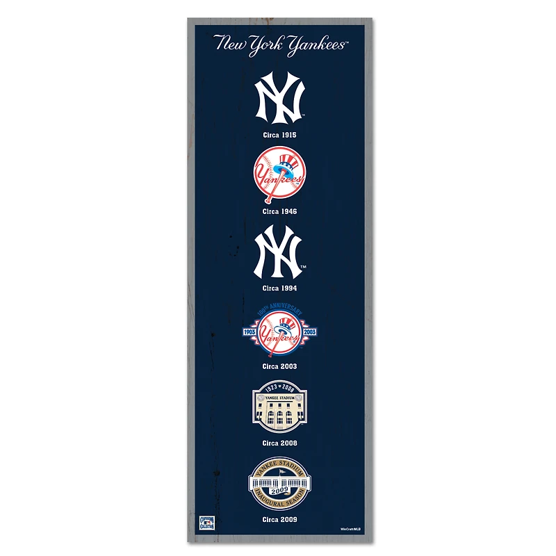 WinCraft New York Yankees 6" x 17" Logo Evolution Wood Sign