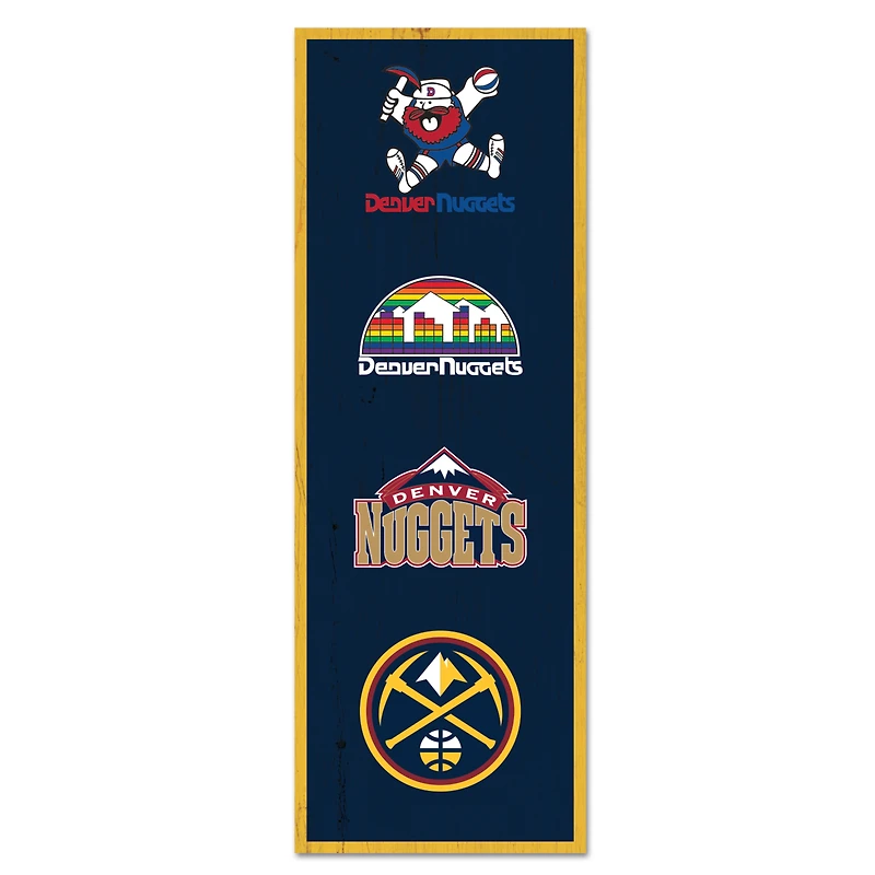 WinCraft Denver Nuggets 6" x 17" Logo Evolution Wood Sign