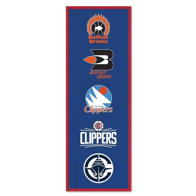 WinCraft LA Clippers 6" x 17" Logo Evolution Wood Sign
