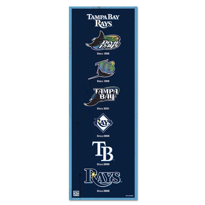 WinCraft Tampa Bay Rays 6" x 17" Logo Evolution Wood Sign