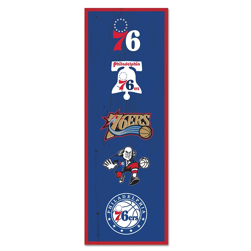 WinCraft Philadelphia 76ers 6" x 17" Logo Evolution Wood Sign