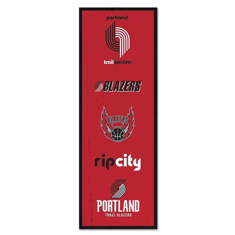 WinCraft Portland Trail Blazers 6" x 17" Logo Evolution Wood Sign