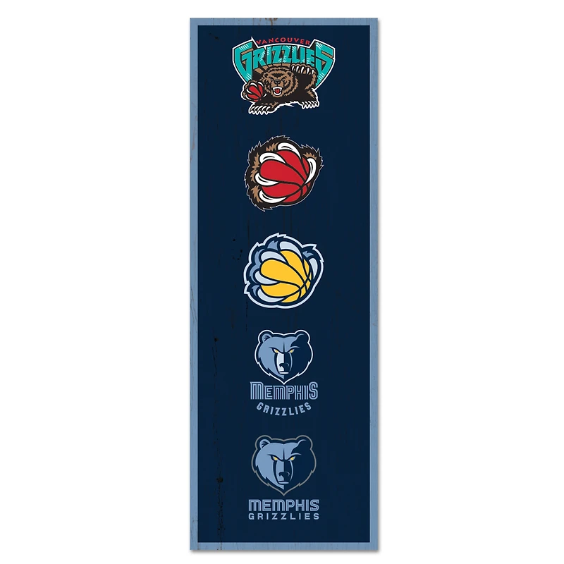 WinCraft Memphis Grizzlies 6" x 17" Logo Evolution Wood Sign