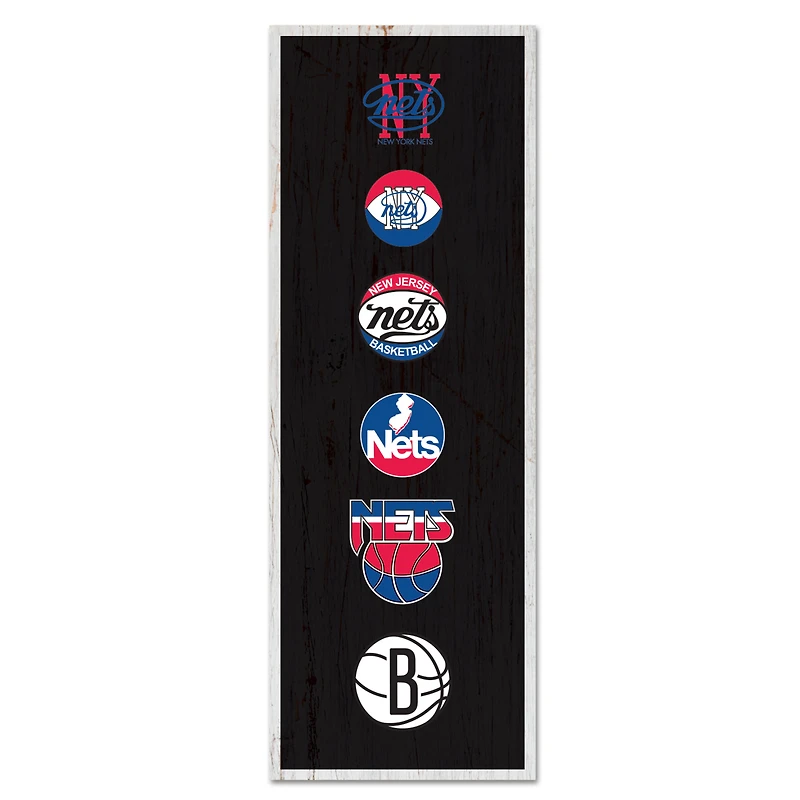 WinCraft Brooklyn Nets 6" x 17" Logo Evolution Wood Sign