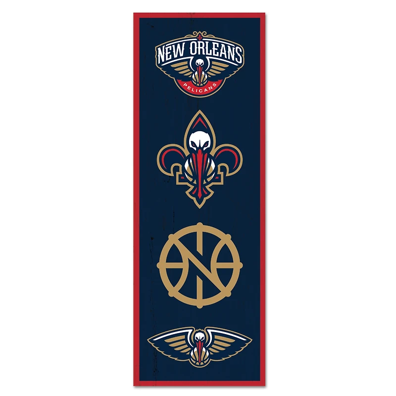 WinCraft New Orleans Pelicans 6" x 17" Logo Evolution Wood Sign