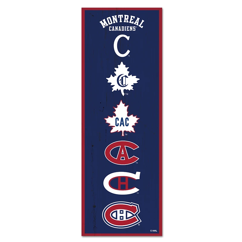 WinCraft Montreal Canadiens 6" x 17" Logo Evolution Wood Sign