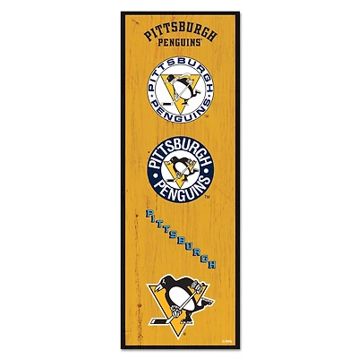 WinCraft Pittsburgh Penguins 6" x 17" Logo Evolution Wood Sign